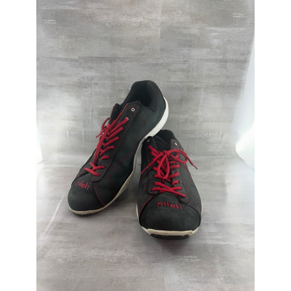 Piloti Prototipo GT Men Black Suede Red Stitch Driving Shoes Size 13 01218